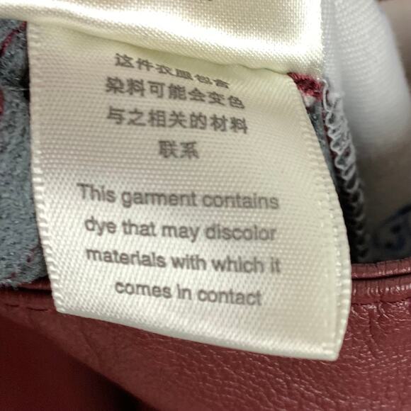 Anthropologie Pilcro The Breaker Faux Leather Pants Burgundy Red Crop Size 28 - Picture 9 of 14